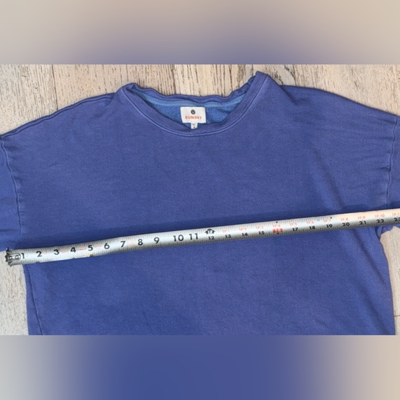 Revolve SUNDRY Arm 3 color Stripe sweatshirt crewneck Iris Red white size 2 - Picture 12 of 13